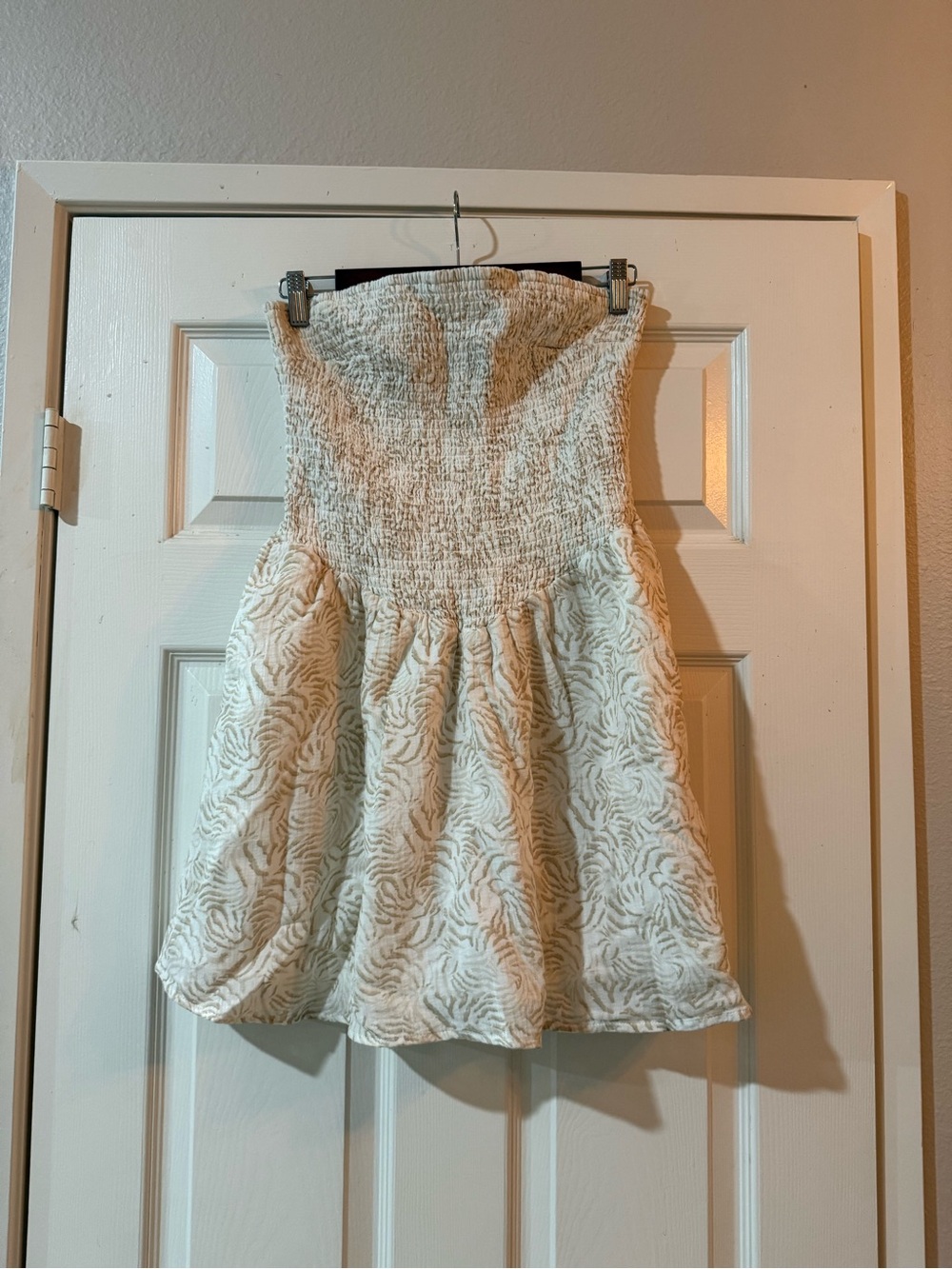 Target Cream Strapless Textured Mini Dress